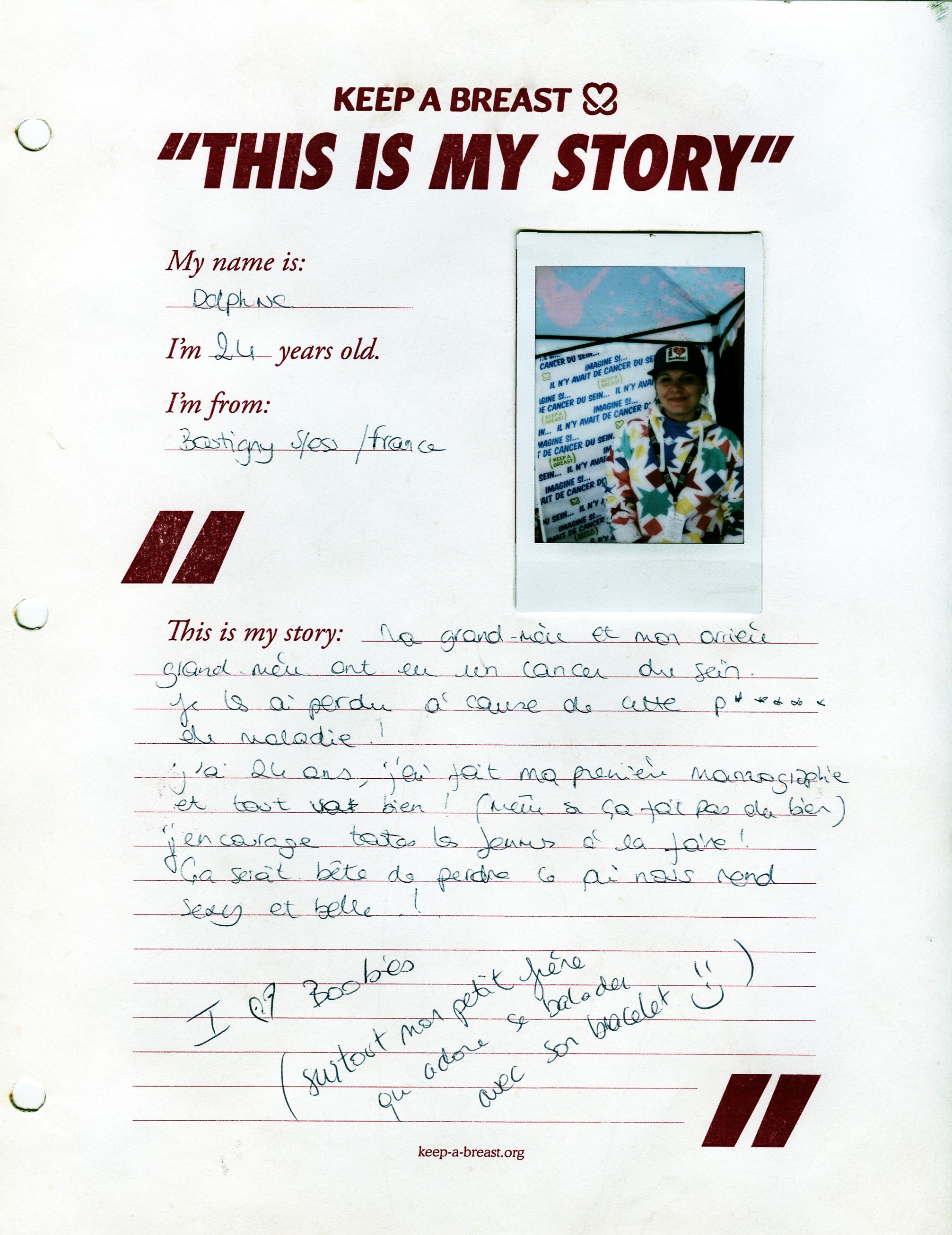 Delphine, this is my story