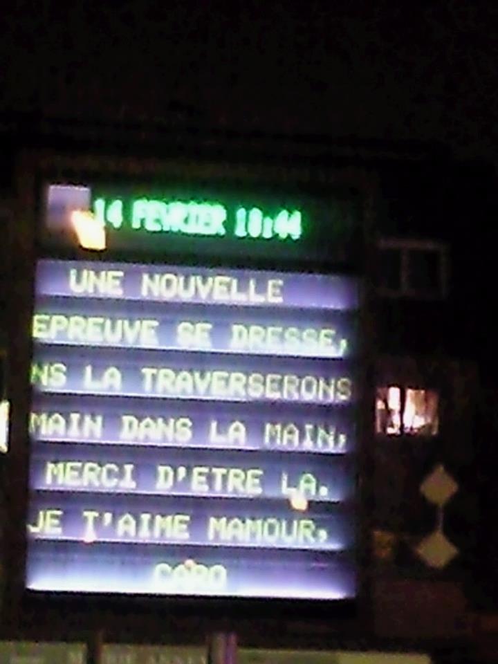 Ma déclaration à mon Marco pour la ST Valentin 2012 en pleine épreuve !